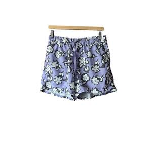 ASOS DESIGN Men's Floral Print Swim Shorts Elastic Waist Purple White Size M